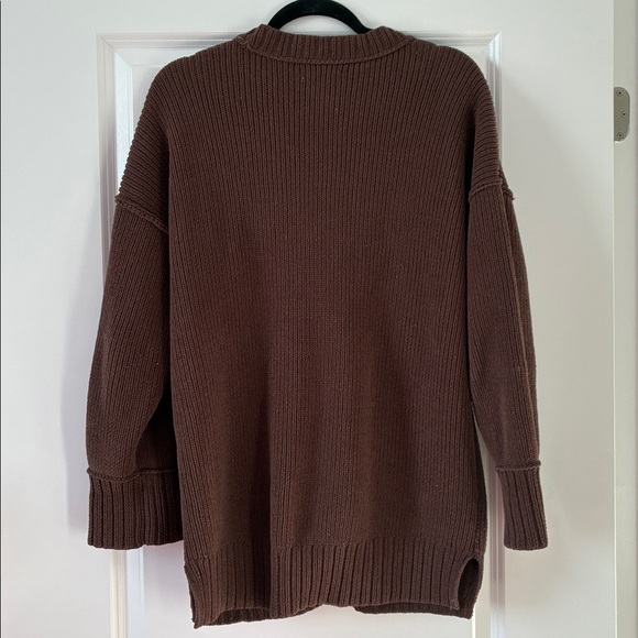 Abercrombie & Fitch Size S Oversized Slouchy Knit Cardigan - Brown - Picture 3 of 6